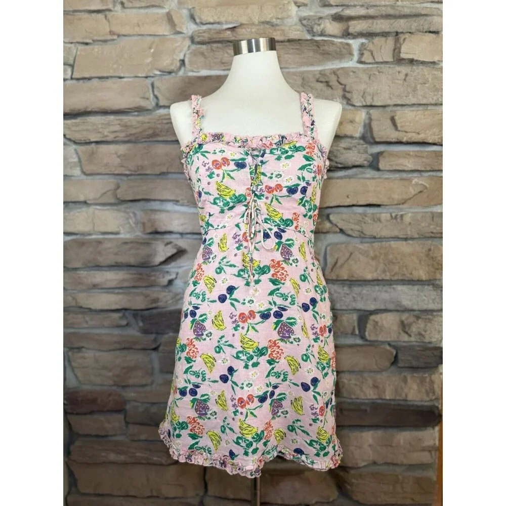 Urban Outfitters Pink Graphic Design Mini Dress Sz M